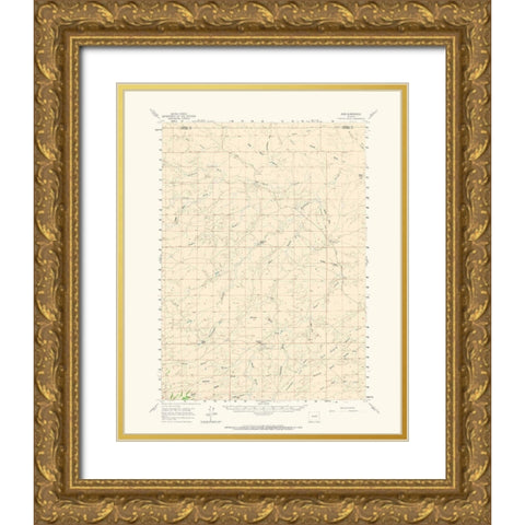 Ross Wyoming Quad - USGS 1960 Gold Ornate Wood Framed Art Print with Double Matting by USGS