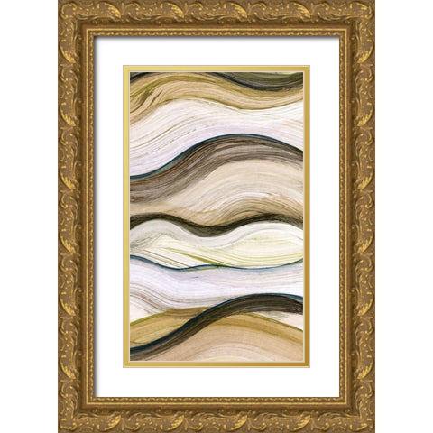 Wavelenght III Gold Ornate Wood Framed Art Print with Double Matting by Brey