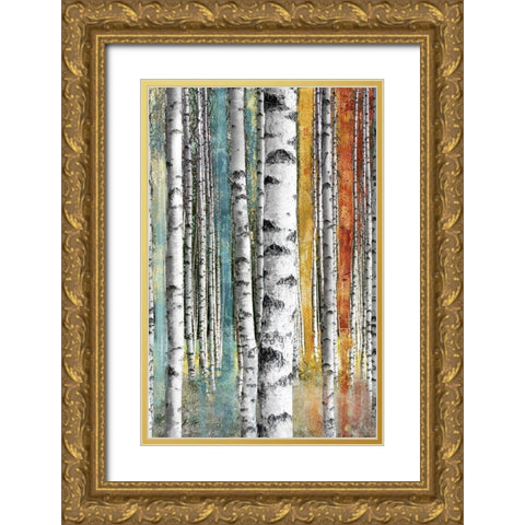 Abstract Birch I Gold Ornate Wood Framed Art Print with Double Matting by Brey
