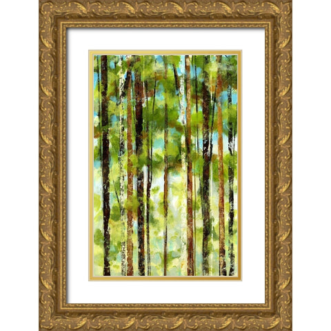 Forest I Gold Ornate Wood Framed Art Print with Double Matting by Brey