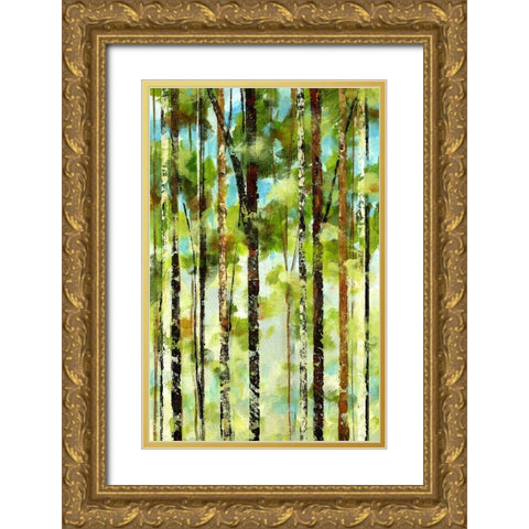 Forest II Gold Ornate Wood Framed Art Print with Double Matting by Brey