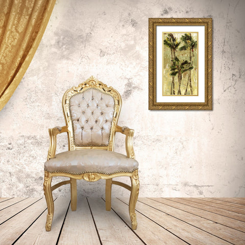 King Palm I Gold Ornate Wood Framed Art Print with Double Matting by Brey
