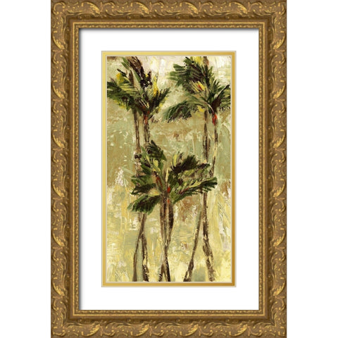 King Palm I Gold Ornate Wood Framed Art Print with Double Matting by Brey