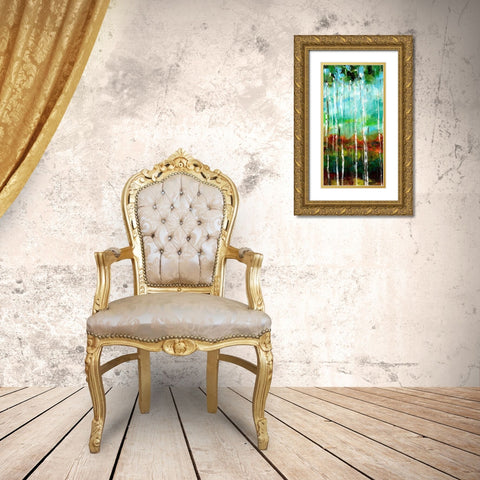 Treeline I Gold Ornate Wood Framed Art Print with Double Matting by Brey