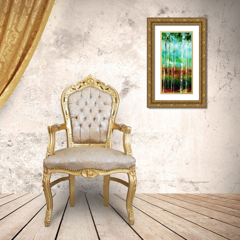Treeline II Gold Ornate Wood Framed Art Print with Double Matting by Brey