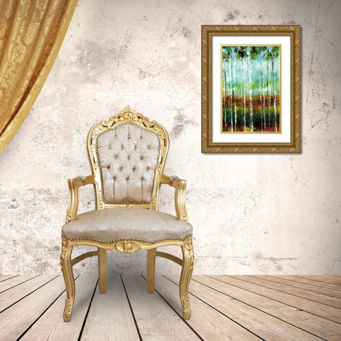Treeline III Gold Ornate Wood Framed Art Print with Double Matting by Brey