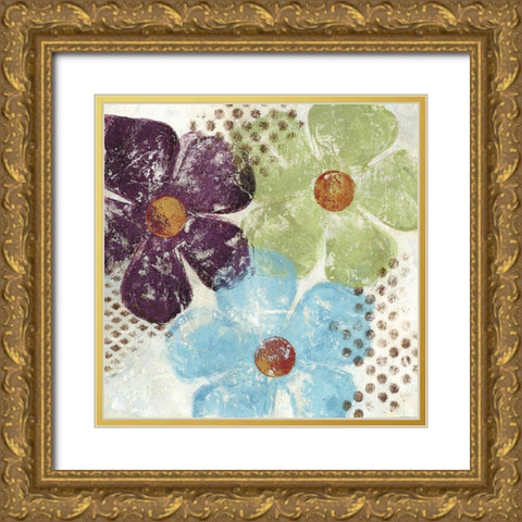 Floral Textures I Gold Ornate Wood Framed Art Print with Double Matting by Brey