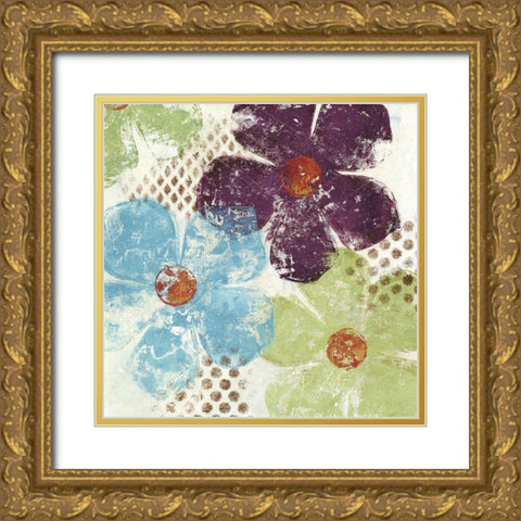 Floral Textures II Gold Ornate Wood Framed Art Print with Double Matting by Brey