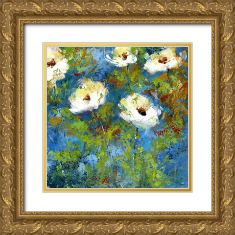 Summer Blue I Gold Ornate Wood Framed Art Print with Double Matting by Brey