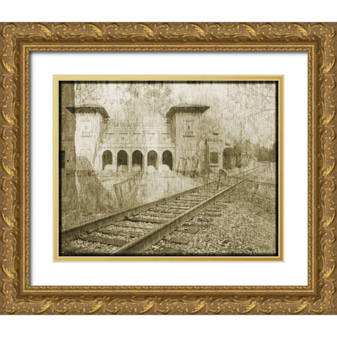 Back to the Future Gold Ornate Wood Framed Art Print with Double Matting by Bartola