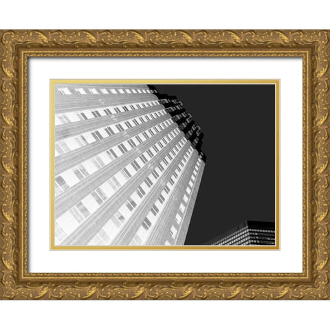 Skytower II Black and White Gold Ornate Wood Framed Art Print with Double Matting by Bartola