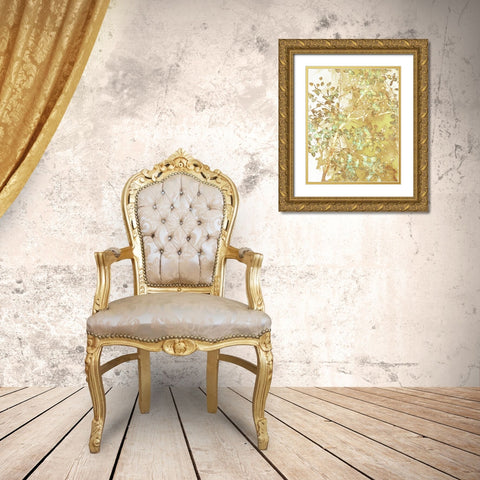 Branched II Gold Ornate Wood Framed Art Print with Double Matting by Franklin