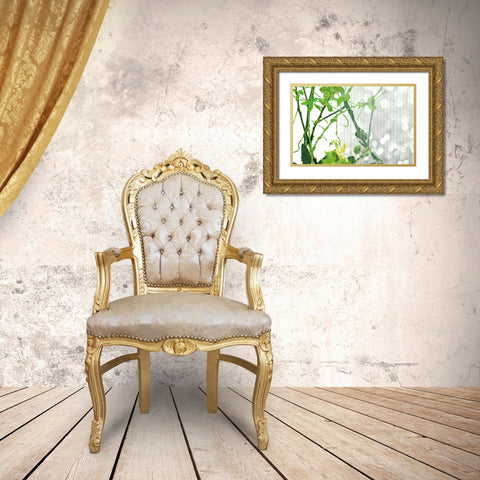 Branch In Green II Gold Ornate Wood Framed Art Print with Double Matting by Franklin