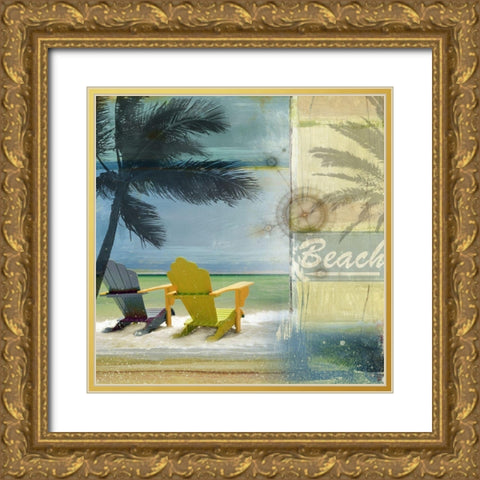 Beach Gold Ornate Wood Framed Art Print with Double Matting by Franklin
