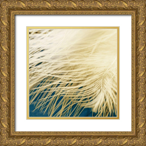 Feathergold I Gold Ornate Wood Framed Art Print with Double Matting by Franklin