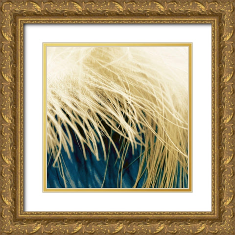 Feathergold II Gold Ornate Wood Framed Art Print with Double Matting by Franklin