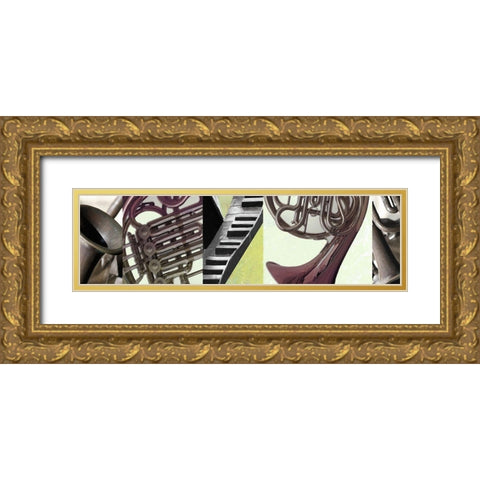 Hi Note III Gold Ornate Wood Framed Art Print with Double Matting by Franklin