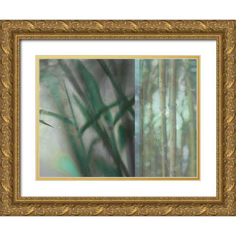 Morning Bamboo I Gold Ornate Wood Framed Art Print with Double Matting by Franklin