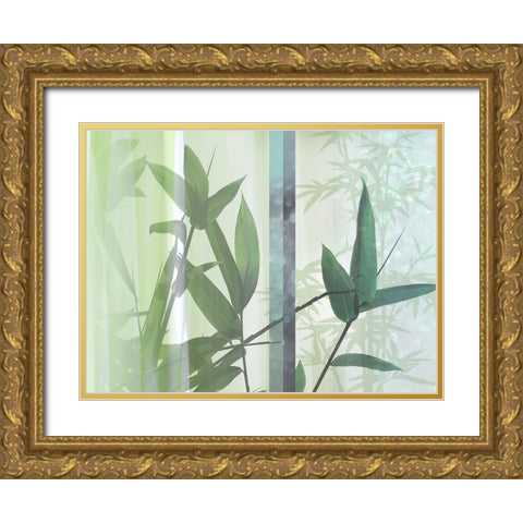 Morning Bamboo II Gold Ornate Wood Framed Art Print with Double Matting by Franklin