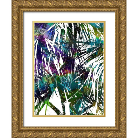 Palm Abstract I Gold Ornate Wood Framed Art Print with Double Matting by Franklin