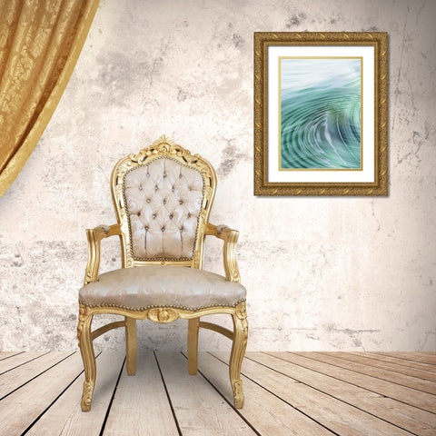 Movement I Teal Gold Ornate Wood Framed Art Print with Double Matting by Franklin