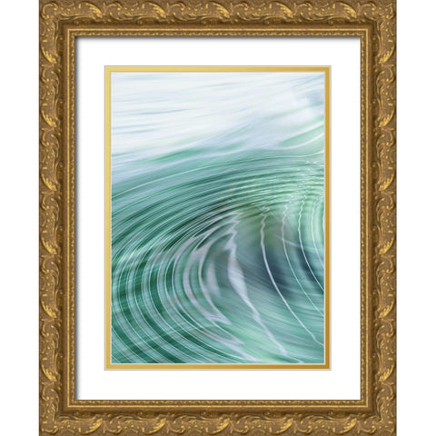 Movement I Teal Gold Ornate Wood Framed Art Print with Double Matting by Franklin