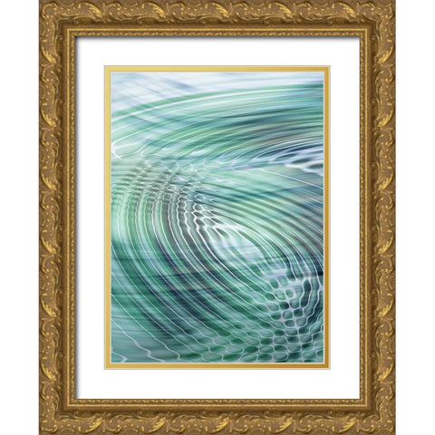 Movement II Teal Gold Ornate Wood Framed Art Print with Double Matting by Franklin