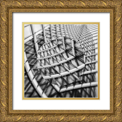 Urban Sphere I Gold Ornate Wood Framed Art Print with Double Matting by Franklin