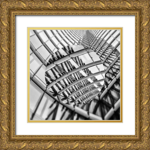 Urban Sphere III Gold Ornate Wood Framed Art Print with Double Matting by Franklin
