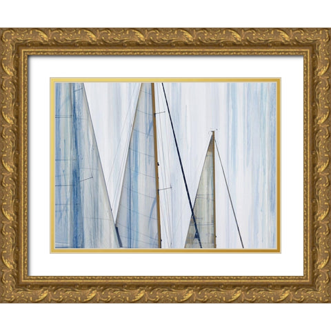 Sails II Gold Ornate Wood Framed Art Print with Double Matting by Franklin