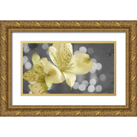 Bubbly in Yellow Gold Ornate Wood Framed Art Print with Double Matting by Simons