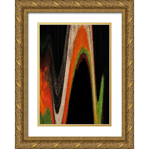 Dow Jones Gold Ornate Wood Framed Art Print with Double Matting by Simons