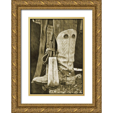 Giddy Up Gold Ornate Wood Framed Art Print with Double Matting by Simons
