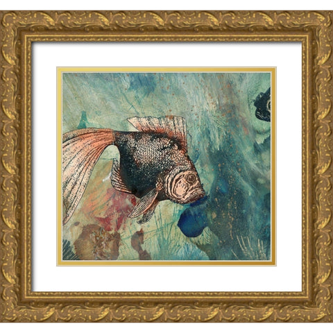 Goldies Pond I Gold Ornate Wood Framed Art Print with Double Matting by Simons