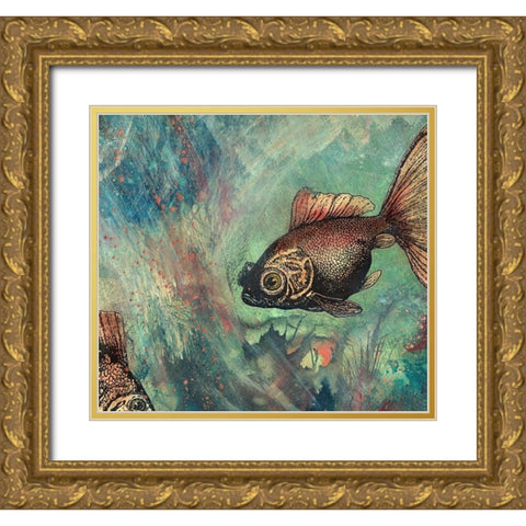 Goldies Pond II Gold Ornate Wood Framed Art Print with Double Matting by Simons