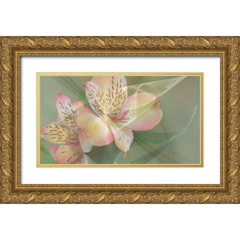 Illusion in Yellow Gold Ornate Wood Framed Art Print with Double Matting by Simons