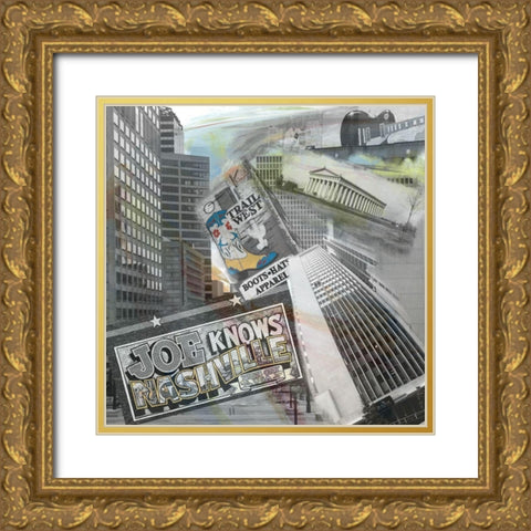 Joe Knows Nashville Gold Ornate Wood Framed Art Print with Double Matting by Simons
