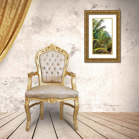 Neon Palm II Gold Ornate Wood Framed Art Print with Double Matting by Simons