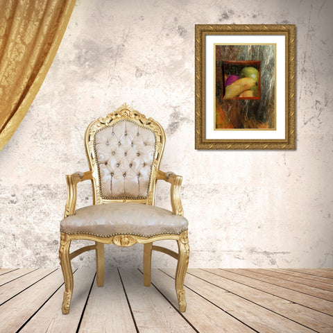 Painted Fruit II Gold Ornate Wood Framed Art Print with Double Matting by Simons