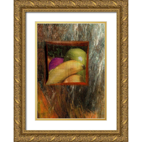 Painted Fruit II Gold Ornate Wood Framed Art Print with Double Matting by Simons