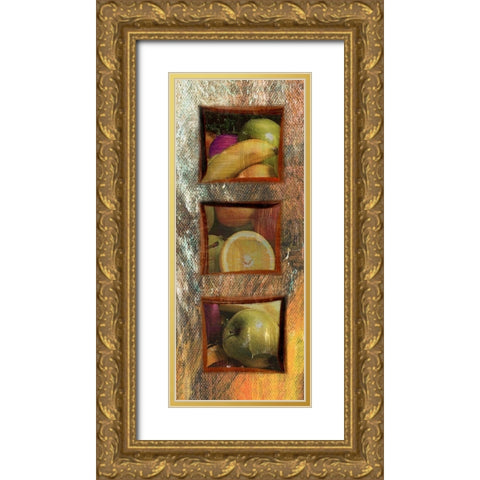 Painted Fruit III Gold Ornate Wood Framed Art Print with Double Matting by Simons