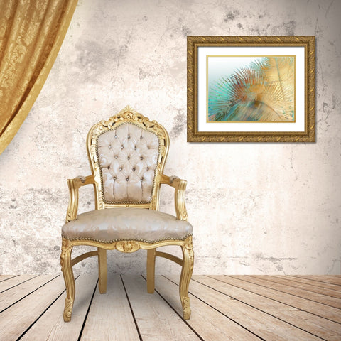 Painted Palm I Gold Ornate Wood Framed Art Print with Double Matting by Simons