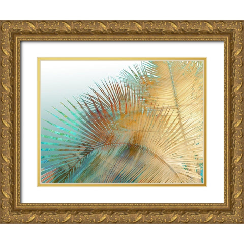 Painted Palm I Gold Ornate Wood Framed Art Print with Double Matting by Simons