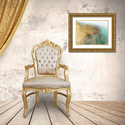 Painted Palm II Gold Ornate Wood Framed Art Print with Double Matting by Simons