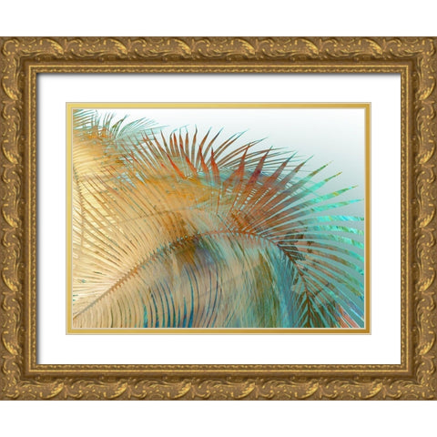 Painted Palm II Gold Ornate Wood Framed Art Print with Double Matting by Simons