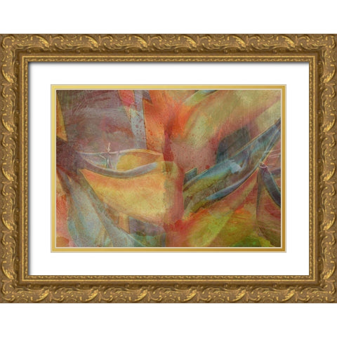 Paradise Abstraction Gold Ornate Wood Framed Art Print with Double Matting by Simons