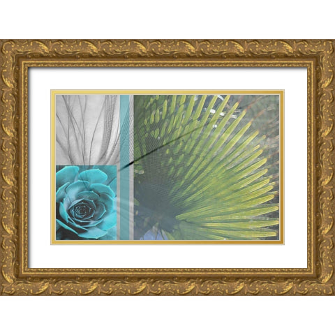 Plumage Cool II Gold Ornate Wood Framed Art Print with Double Matting by Simons