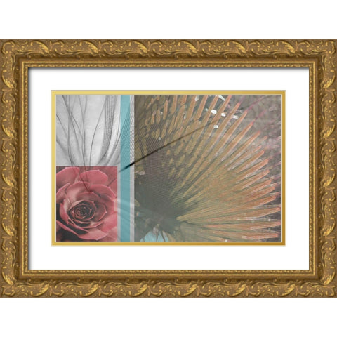 Plumage Warm I Gold Ornate Wood Framed Art Print with Double Matting by Simons
