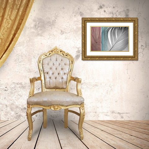 Plumage Warm II Gold Ornate Wood Framed Art Print with Double Matting by Simons