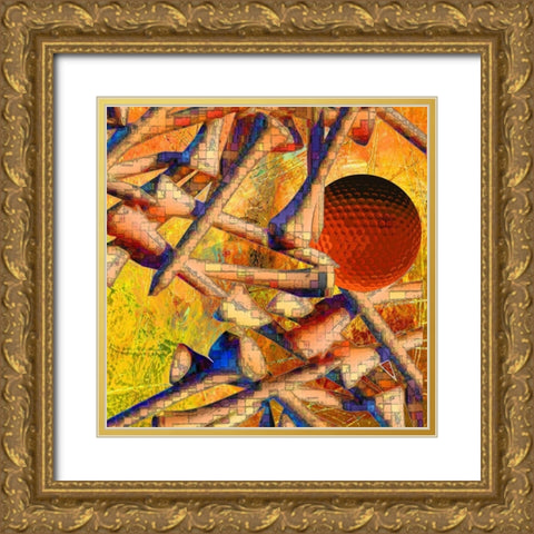 Teed Off III Gold Ornate Wood Framed Art Print with Double Matting by Simons